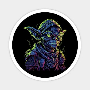 Retro Neon Goblin T-Shirt | Vintage 80s Fantasy Graphic Design | Glowing Goblin Magnet